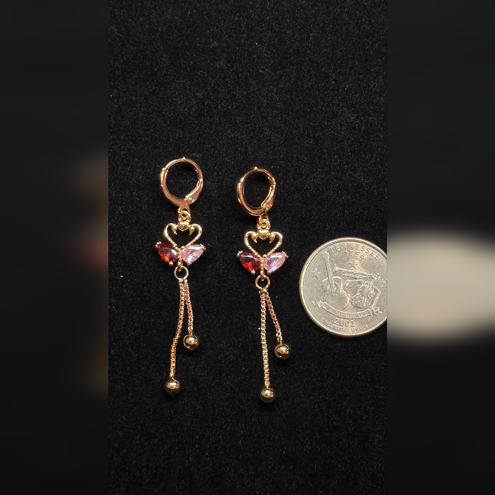 Elegant Gold Love Swan Earrings